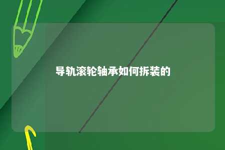 导轨滚轮轴承如何拆装的 