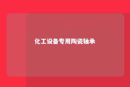 化工设备专用陶瓷轴承 