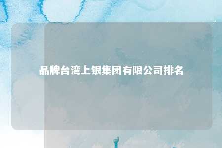 品牌台湾上银集团有限公司排名 